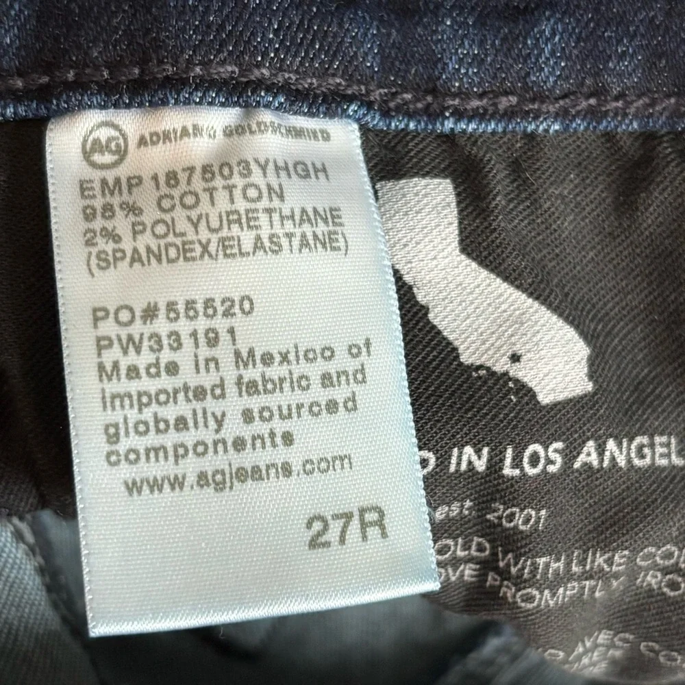 AG Adriano Goldschmied Mari Slim Straight Dark Wash Denim Jeans, size 27R - Picture 11 of 13